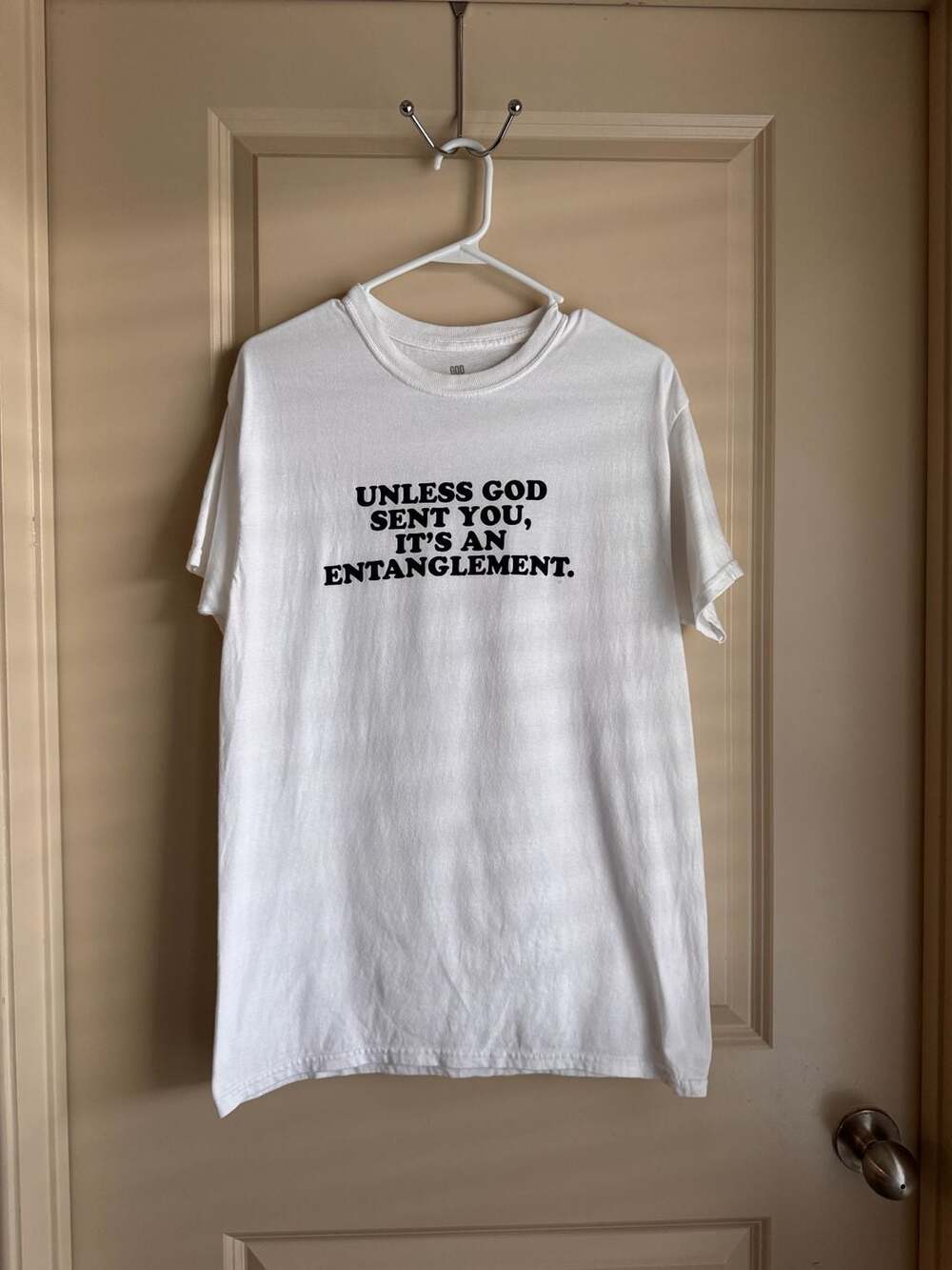 God Is Dope Unless God Sent You It's An Entanglement T-Shirt Medium White